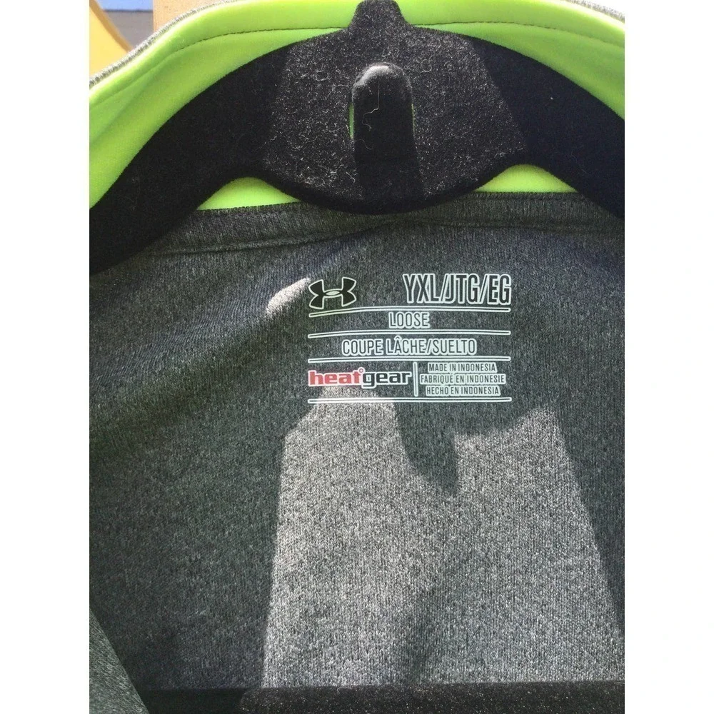 Under armour youth 1/2 zip pullover athletic logo neon yellow sz yxl extra large